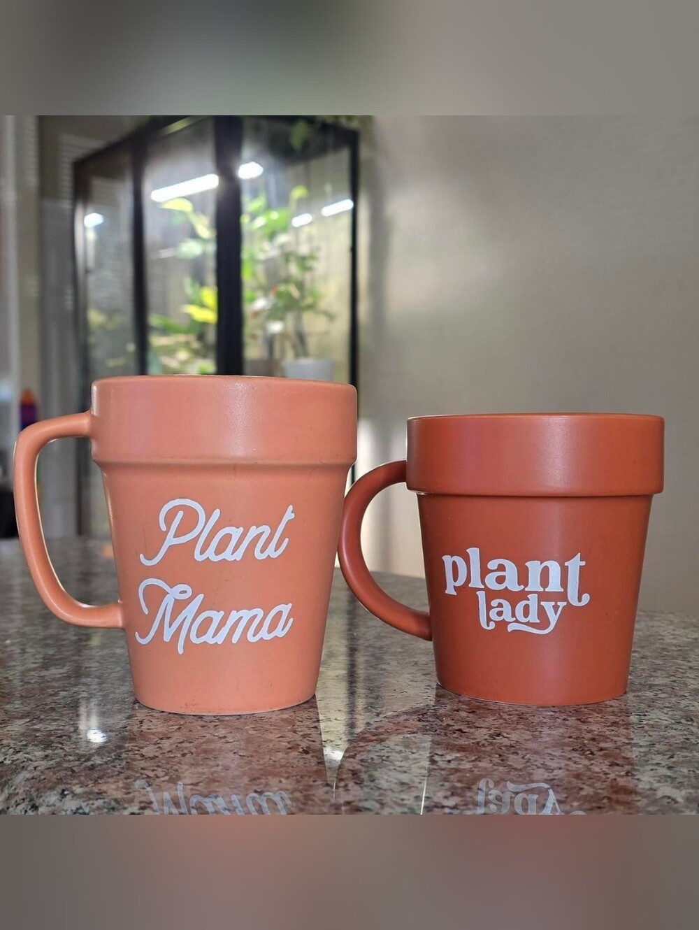 Plant Mama & Plant Lady Terracotta Ceramic Mugs - Set of 2